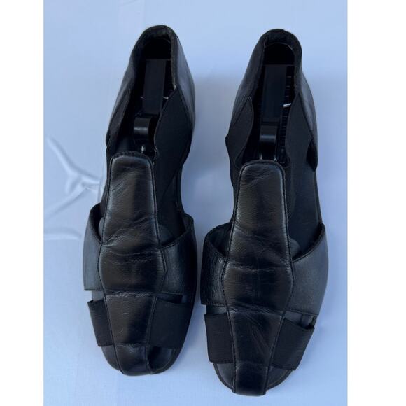 Airspree Women's Black Sandals Slip On Leather Size 7 summer - Picture 4 of 11